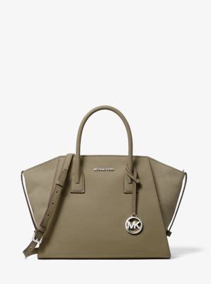 michael kors avril large leather satchel|Michael Kors april leather satchel.